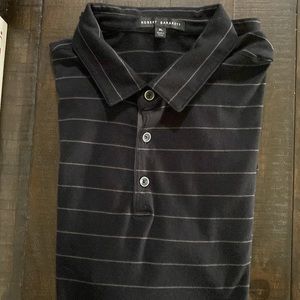 Black with Elegant gray strips Robert Barakett 
Short-Sleeve Polo. NEVER WORN!